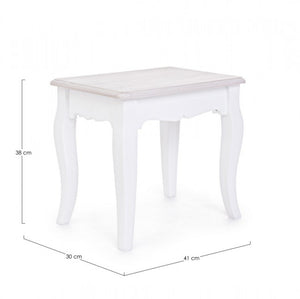 Comodino shabby in MDF Bianco CHARLENE 41x30x h38 cm