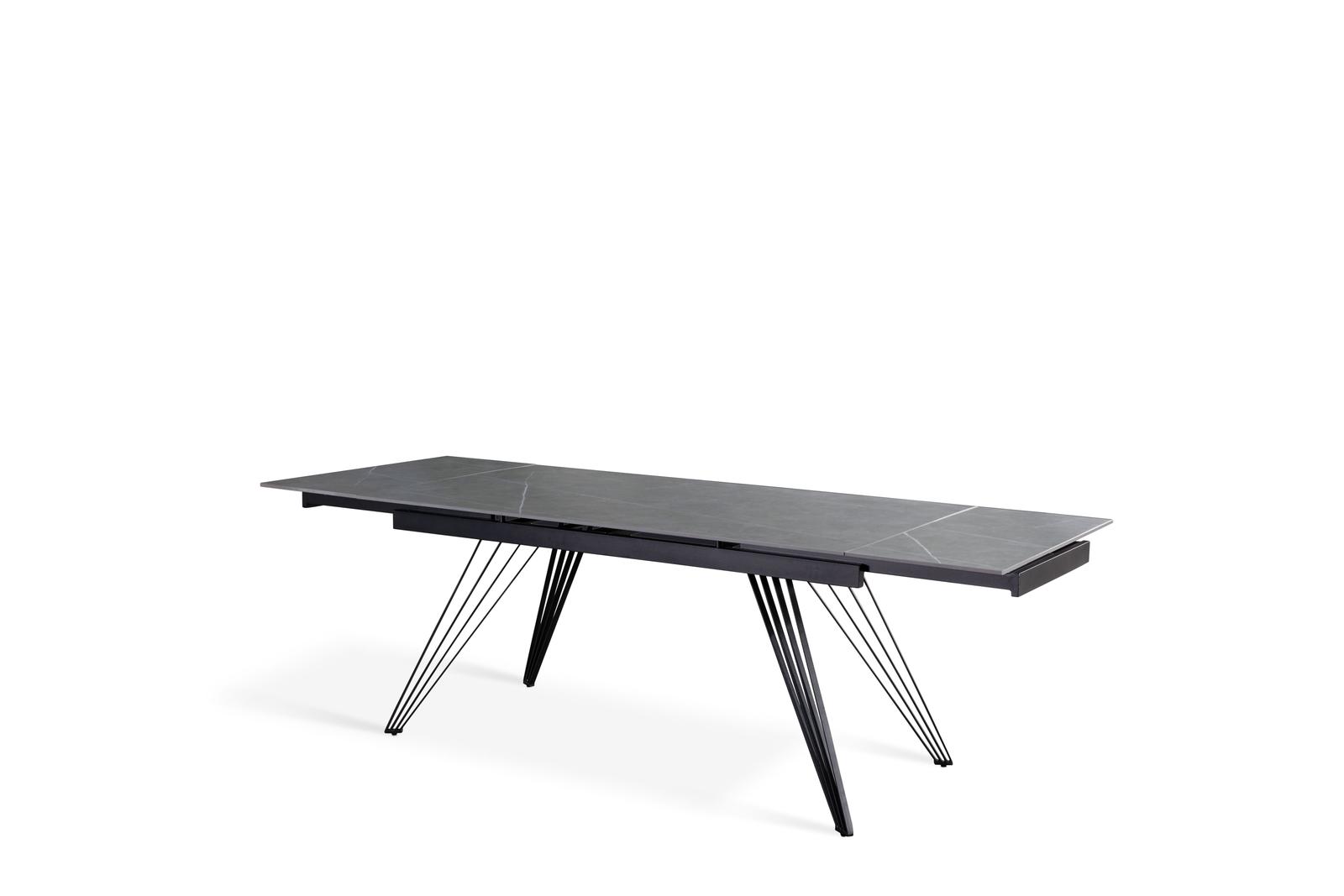 Tavolo allungabile grigio-negro opaco 90 cm x 160-240  cm cm H. 76 cm