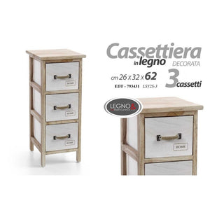 Cassettiera tre cassetti bagno cucina  cm 26 x 32 x 62 h