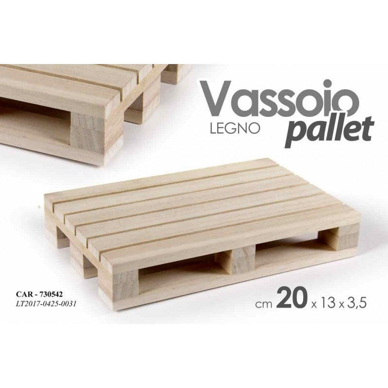 Vassoio in legno mini pallet 20 x 13 x 3.5 h