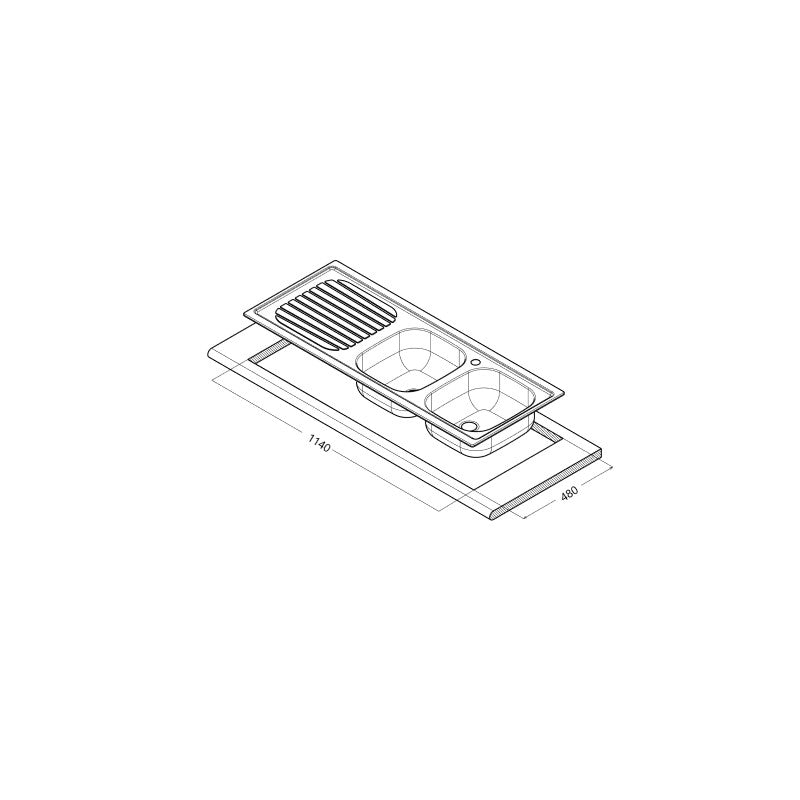 Lavello Incasso In Acciaio Inox Con 2 Vasche