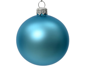 Pallina di Natale Palline di vetro opaco colore zucchero blu ø 6cm