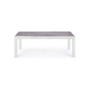 Tavolino per esterno in alluminio Bianco KLEDI LUNAR 120x70x h43 cm