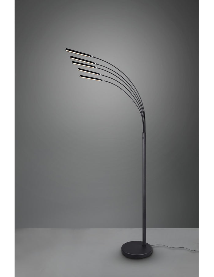 Piantana Reed 5 Archi Led Nero Opaco H195 cm Trio Lighting