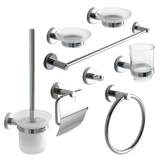 Set di 8 accessori bagno cromati