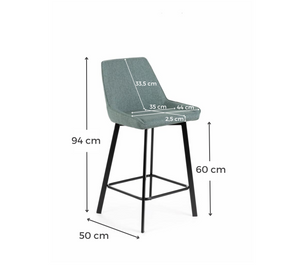 2x Sgabello in Tessuto 50cm x 44cm H. 94cm