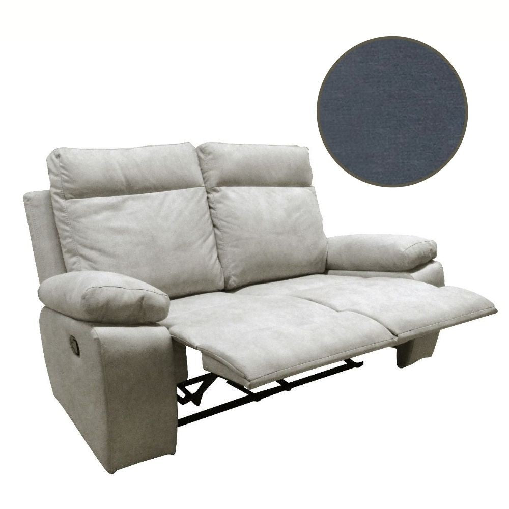 Divano Milano 2 posti 2 recliner manuali grigio