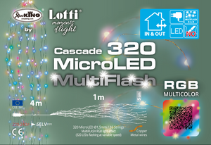 Cascata 320 MicroLED RGB 16x20 H100cm Luci di Natale