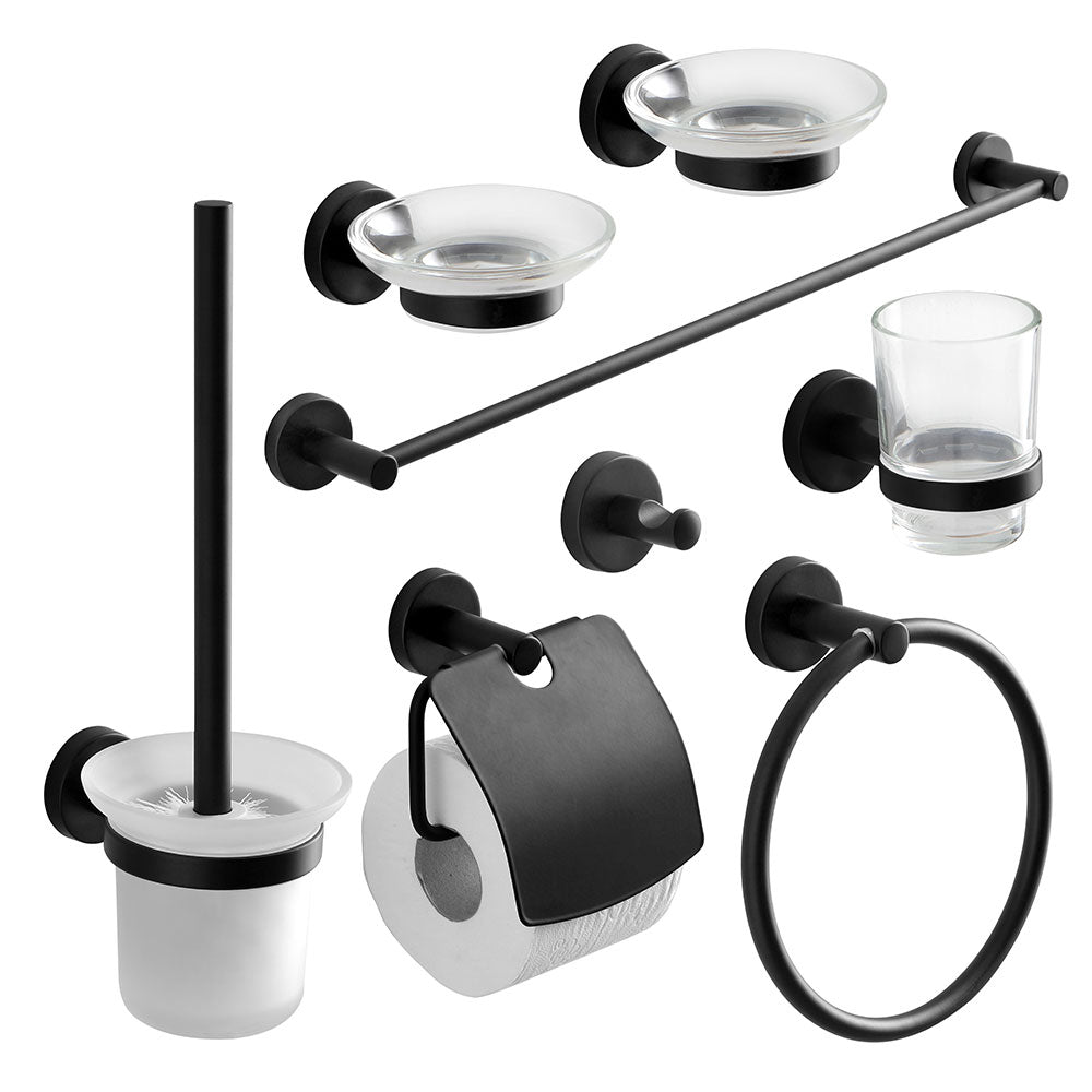 Set accessori bagno nero opaco