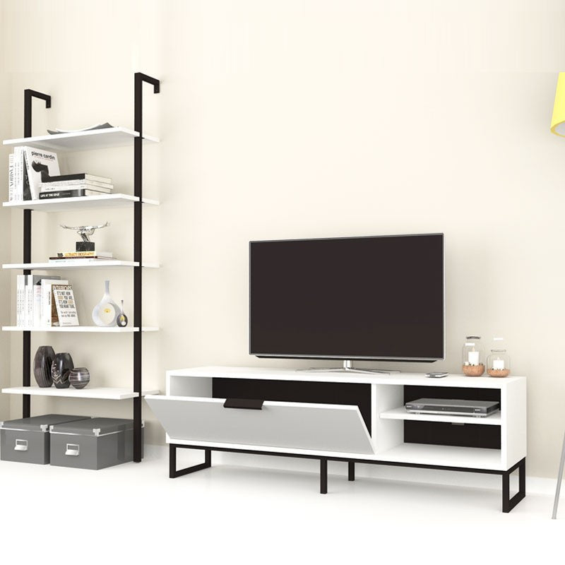 Mobile porta tv con libreria 5 mensole bianco 70x30xh.180 cm EFFEZ