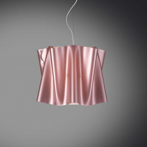 Lampadario a sospensione FOLIO paralume Rosa in Polilux diametro 40x h37 cm