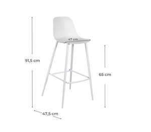 2x Sgabello in Polipropilene 47.5cm x 47cm H. 91.5cm