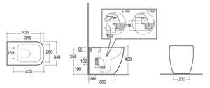 Vaso Metropolitan Filo Muro Rimless - Scarico Universale