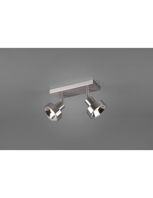 Lampada a Soffitto 2 Faretti Spot GU10 Orientabili Leon Nichel Trio Lighting