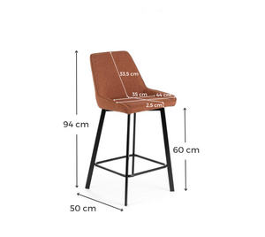 2x Sgabello in Tessuto 50cm x 44cm H. 94cm