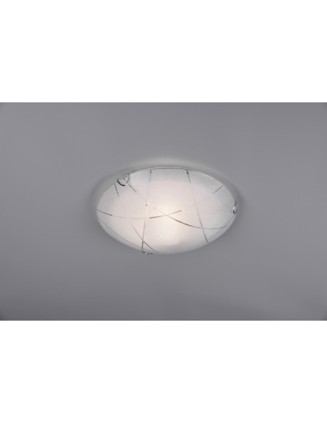 Plafoniera Sandrina Vetro Graniglia Bianco 1xE27 Ø30 cm Trio Lighting