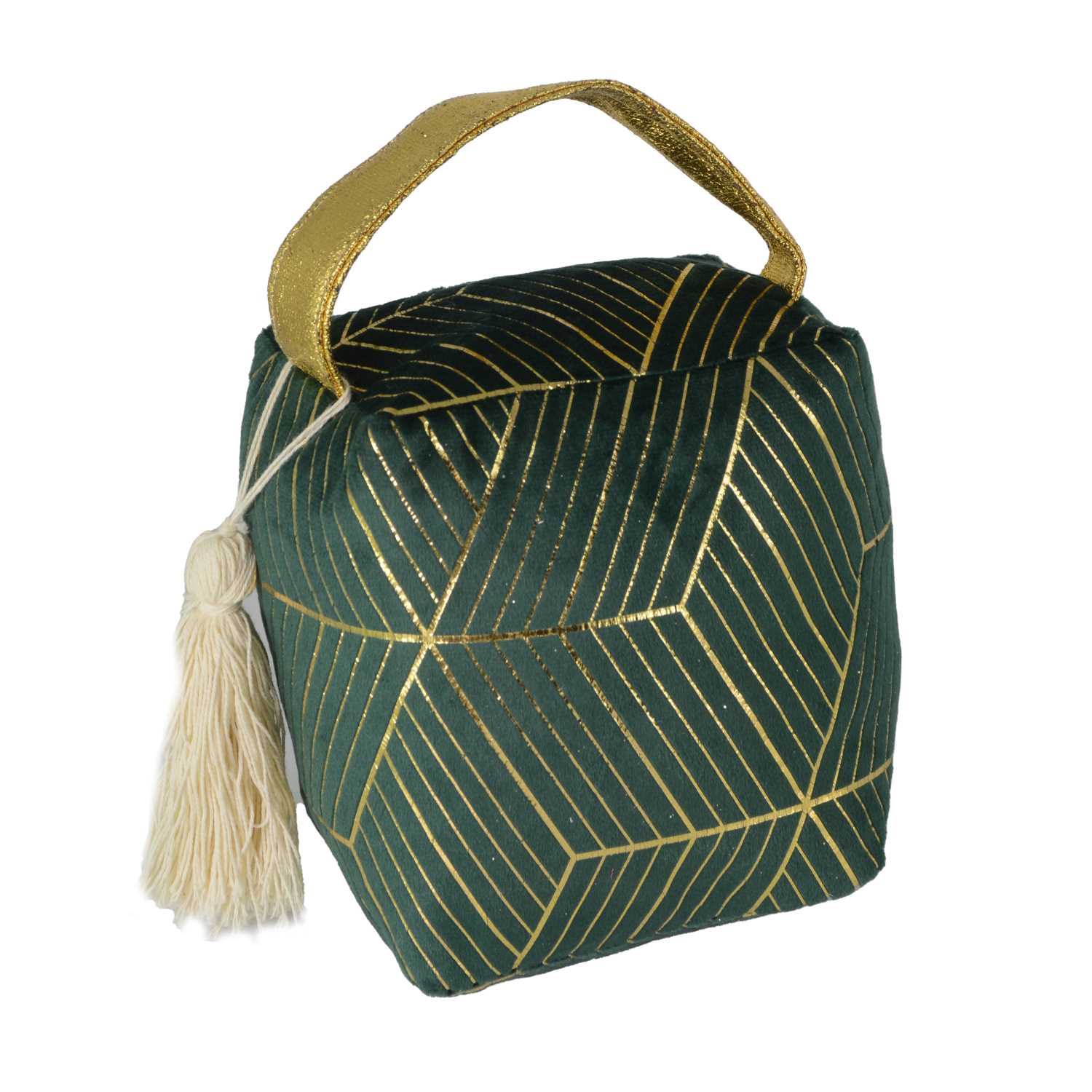 Green bag fabric doorstop cm12x10h15-18