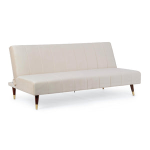 Divano-Letto Alma 3 posti Beige effetto velluto 180x88x82h cm