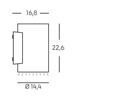 Lampada da parete in alluminio pressofuso, diffusori in vetro trasparente, 20W, 2120 lumen, luce calda bianco