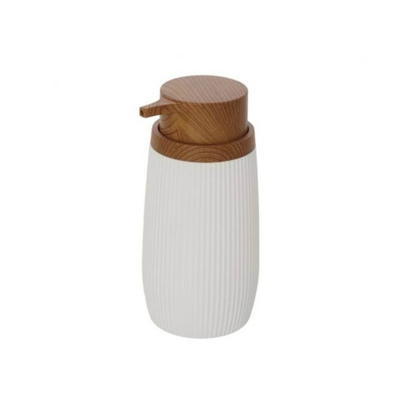 Dispenser Sapone Serie London Color Bianco E Legno