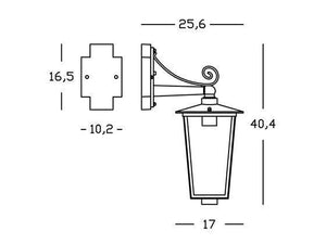 Lampada da esterno in alluminio pressofuso con diffusori in vetro trasparente biancooro