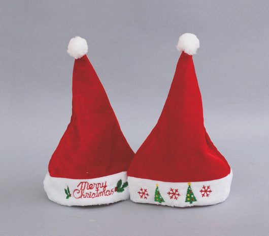 Cappello Merry Xmas Rosso Cm.28X38H 2 Modelli Assortitoi decorazione di Natale