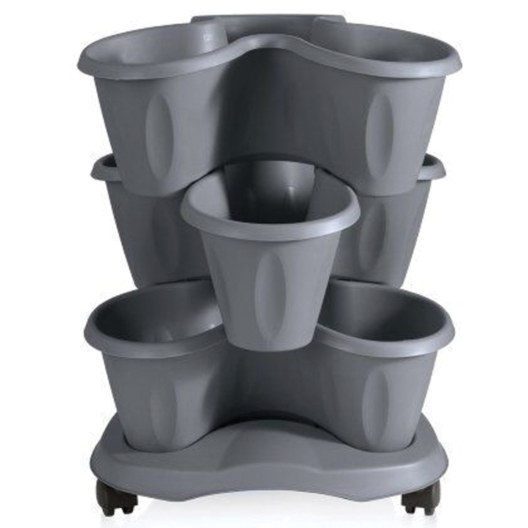 Set Vaso Trifoglio diametro cm 40 x altezza 51 litri 6 - Grigio BAMA