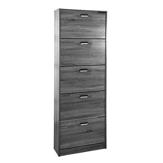 Scarpiera moderna grigia 5 ribalte slim cm 63 x 24 x 180