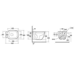 Vaso Sospeso Rimless One Fissaggio Nascosto