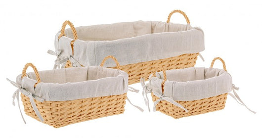 2x Set di ciotole beige 26x20x12h, 34x27x13h, 45x35x15h