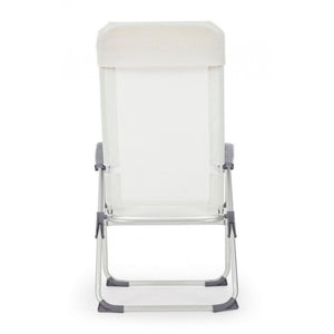 Garden lounge chair in aluminum and White CROSS fabric 58x62,5x h110 cm