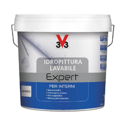 Idropittura Lavabile 4Lt - Color Bianco, Buona Lavabilità, Ottimo Punto Di Bianco, Elevato Potere Riempitivo E Alta Traspirabilità