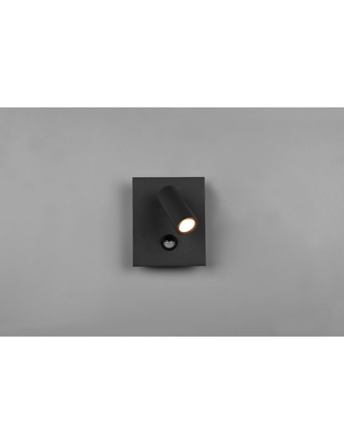 Applique Tunga Spot Led Antracite Orientabile IP54 Con Sensore Trio Lighting