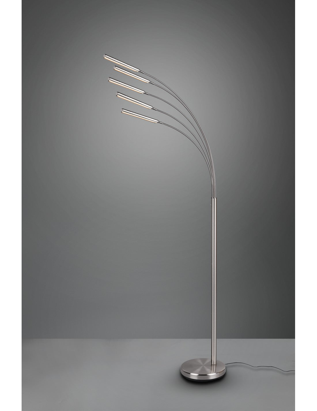 Piantana Reed 5 Archi Led Nichel Opaco H195 cm Trio Lighting