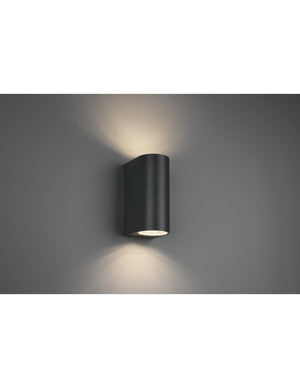 Applique Doppia Emissione Led Stondata Roya Antracite H15 cm IP44 Trio Lighting