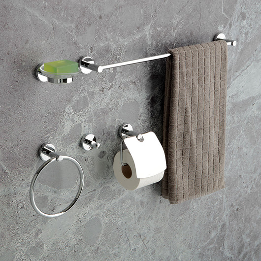 Set di accessori bagno cromato 5 pezzi