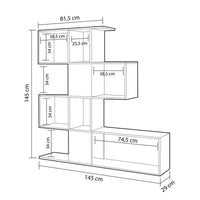 Libreria scaffale 4 livelli 9 scomparti bianco grigio 145x29xh.145 cm EFFEZ