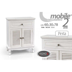 Mobile bianco multiuso shabby cm 60 x 30 x 77.5 h