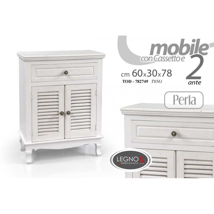 Mobile bianco multiuso shabby cm 60 x 30 x 77.5 h