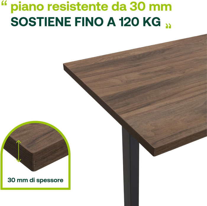 Scrivania Regolabile in Altezza Standing Desk con 4 Altezze Display e Motore 150x69 cm Noce Brera e Nero