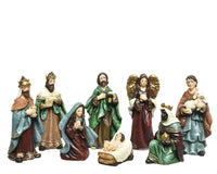 Set di natività in poliresina con di 8 figure H 9 cm