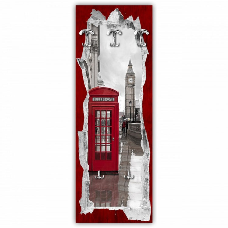 Appendiabiti da ingresso Telephone Box 46x125 cm