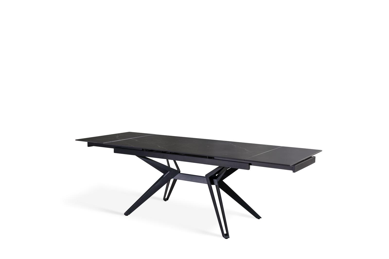 Tavolo allungabile nero opaco 90 cm x 160-240  cm cm H. 76 cm