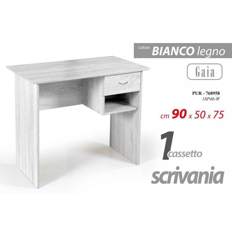 Scrivania bianca ufficio cameretta cm 90 x 50 75 h