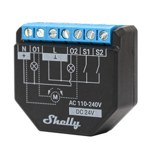 Shelly 2PM PLUS - Relè wifi e Bluetooth a 2 canali Automatizzazione di tende Tapparelle Luci Controllo consumi 