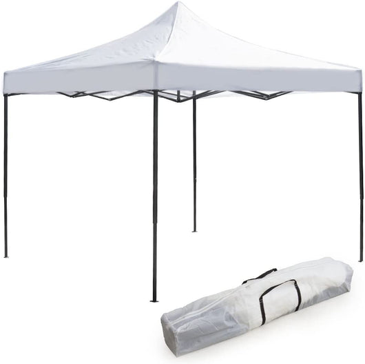 Gazebo richiudibile pieghevole 3 X 3 Bianco ricoperto in PVC impermeabile OPEN