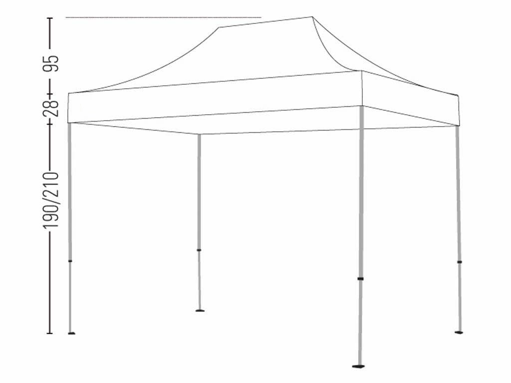 Gazebo richiudibile pieghevole 3 X 4,5 PVC Bianco impermeabile Market Plus