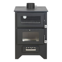 Stufa a Legna con Forno 14,6 KW 50,5x58,5xH90,5 cm Silvia Nera