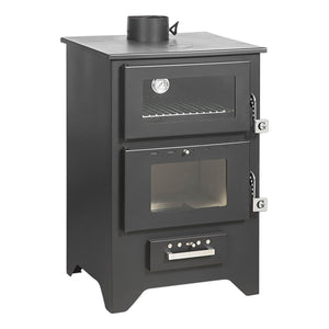 Stufa a Legna con Forno 14,6 KW 50,5x58,5xH90,5 cm Silvia Nera