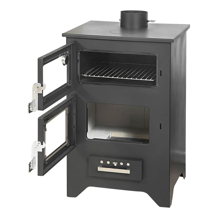 Stufa a Legna con Forno 14,6 KW 50,5x58,5xH90,5 cm Silvia Nera